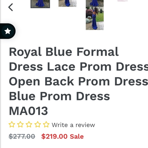⚡️CRZY DEAL⚡️Long Royal Blue Rhinestone Dress - Picture 4 of 4